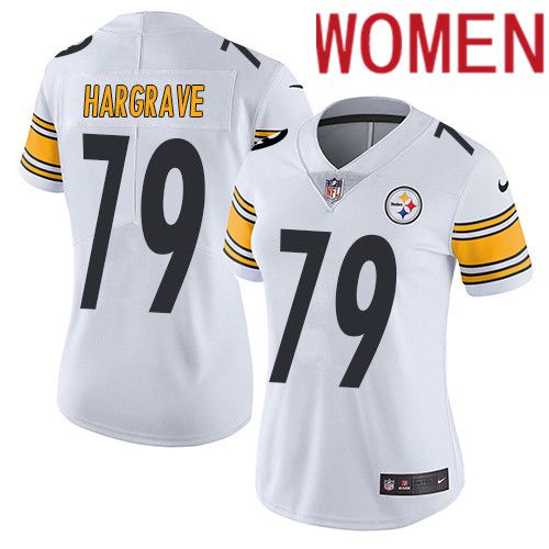 Women Pittsburgh Steelers 79 Javon Hargrave Nike White Vapor Limited NFL Jersey